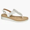 Graceland Sandal med tå-split Hvid Discount