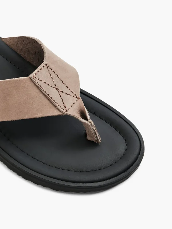 AM SHOE Sandal med tå-split Taupe Hot