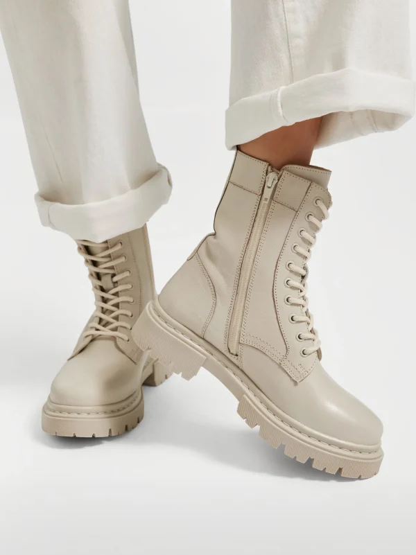 OXMOX Snørestøvle Beige Discount